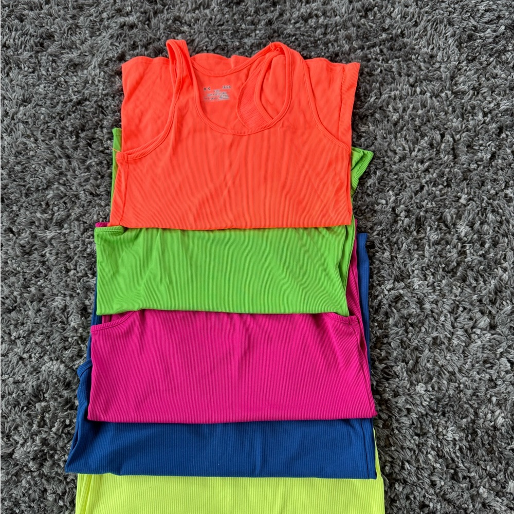 Under Armour Women's Neon Tank Tops - Orange, Lime, Hot Pink, Blue, Yellow